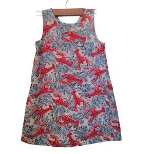 Tommy Bahama Girl Kids Sz 5 Lobster Dress Coastal Beachy Vacation Cruise 4-5 yrs